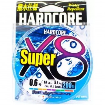 Плетеный шнур YO-ZURI DUEL PE HARDCORE SUPER X8 300m #6.0 5COLOR 40.0Kg (0.42mm)