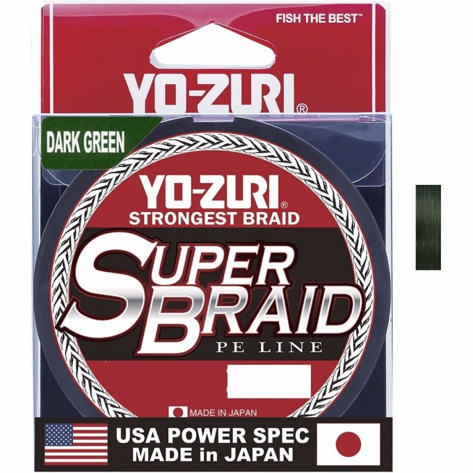 Шнур YO-ZURI PE SUPERBRAID DARK GREEN 150yds 10lbs 0,15мм R1256-DG Шнур YO-ZURI PE SUPERBRAID DARK GREEN 150yds 10lbs 0,15мм R1256-DG